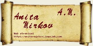 Anita Mirkov vizit kartica